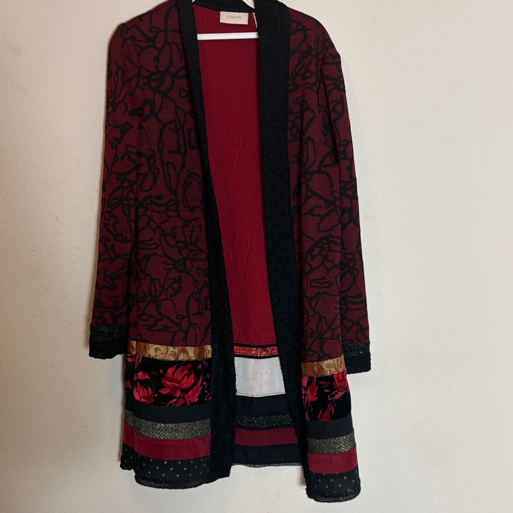 WOMEN'S Maroon Polyester CHICO'S Robe 0 = S